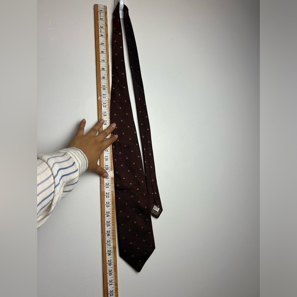 VTG Y2K Kalvin Klein Collection 100% Silk Brown Mens Boho Formal Work wear Tie - Picture 9 of 10